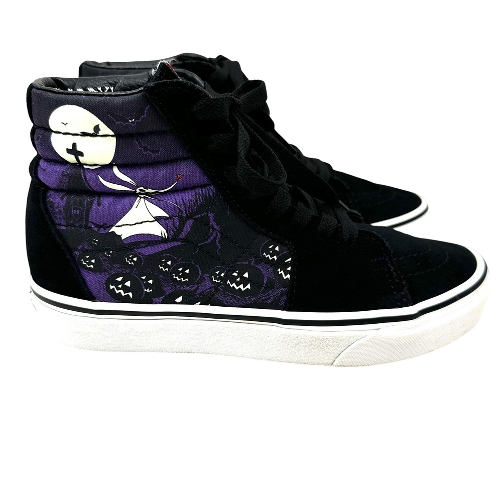 Vans Sk8-Hi Nightmare Before Christmas Sally Jack Shoes Black Purple Womens 7